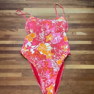 Roxy Juniors' Sea Spray Printed One-Piece Swimsuit - Hilo Hibiscus XS